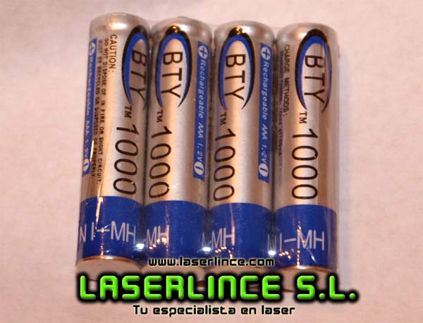 1 Batería recargable AAA NI-MH 1000mAh marca BTY