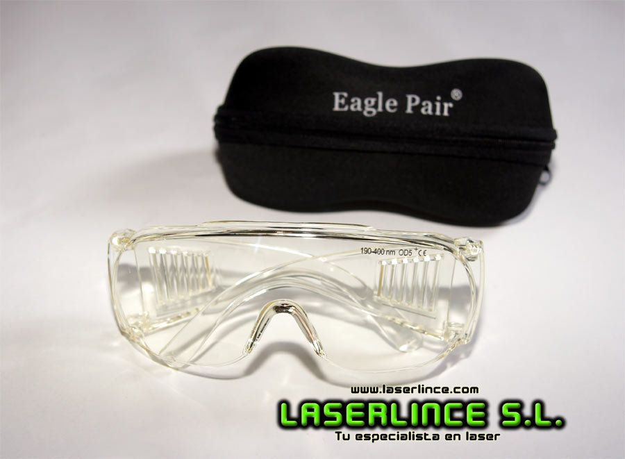 Laser protection glasses ultravioletade 190 to 400nm OD 5 +