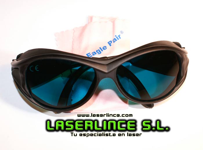 Gafas de protección para láser rojo y ultravioleta OD 5+
